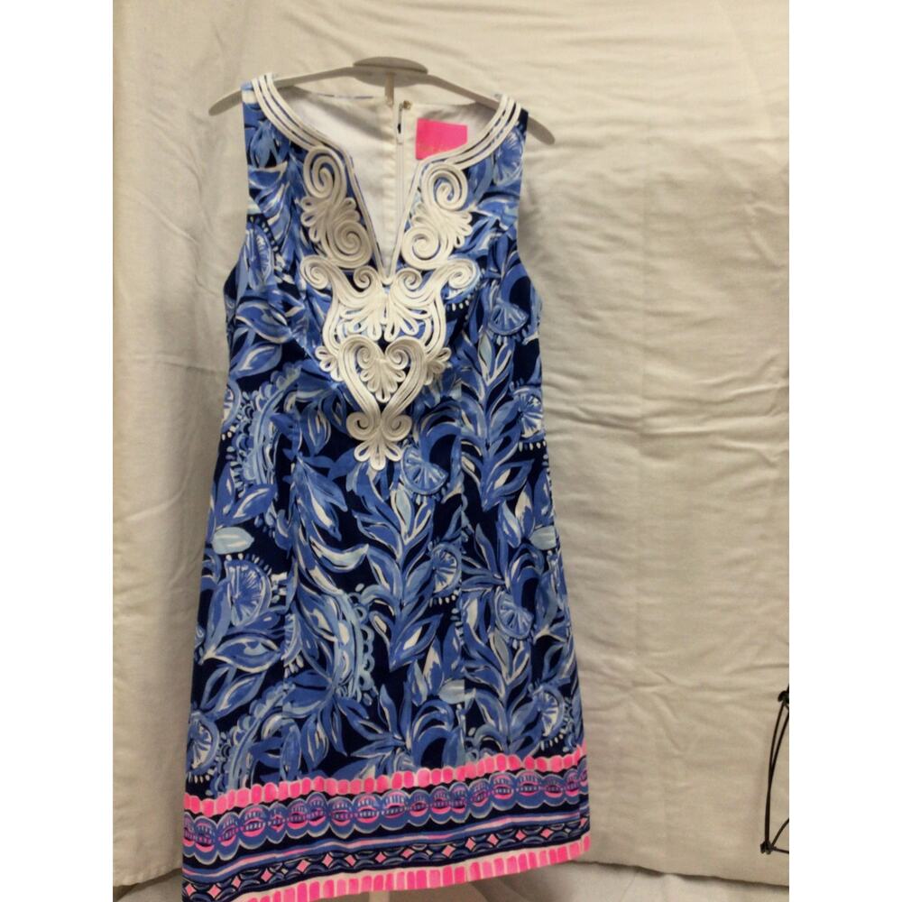 Lilly Pulitzer Gabby Stretch Shift Dress – High Tide Navy – Size 00 – NWT